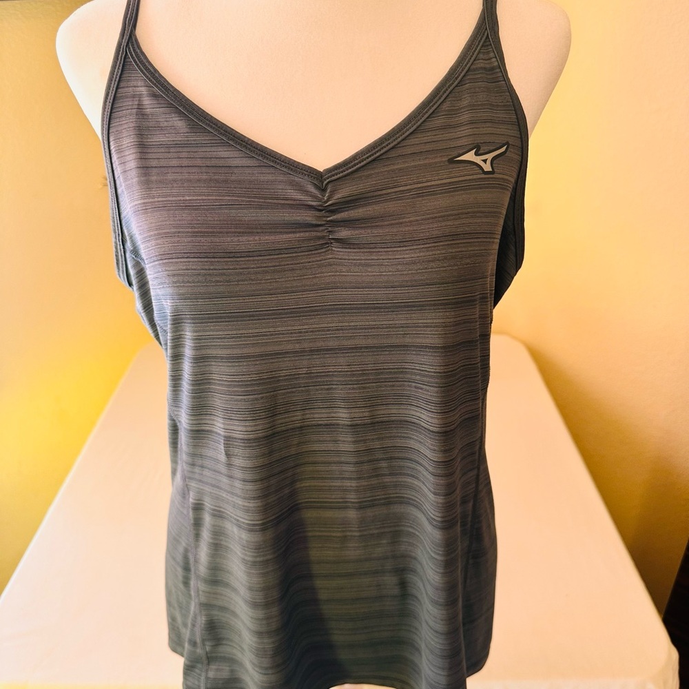 Mizuno Gray Fitted Ruched Tank Top